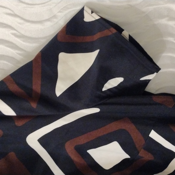 Lane Bryant Geometric Midi Dress Sz 14 button front tie belt - Picture 3 of 8